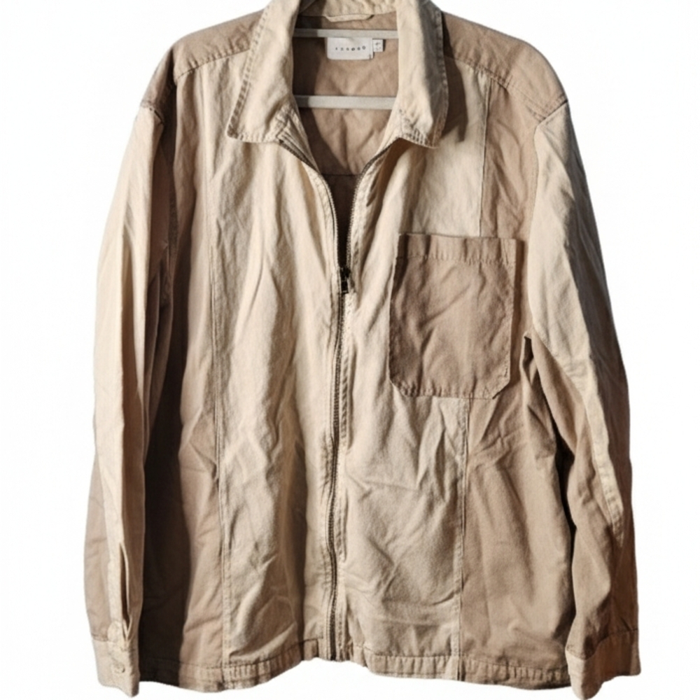 Topman Colorblock Tan Lightweight Shirt Jacket XXL
